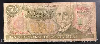 Foreign: Costa Rica 50 Colones Circulated Bank Note