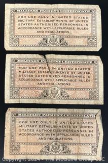 US: (3) Series 461 Military Payment Certificates 50 Cents 10 Cents 5 Cents 