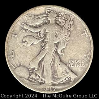 US: 1937 Walking Liberty Half Dollar Coin