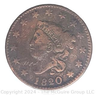 US: 1820 Matron Head Large Cent 