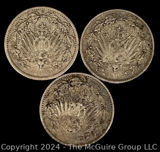 Foreign: (3) 1906 German 1/2 Mark Coins 