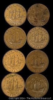 Foreign: (8) British Half-Pennies