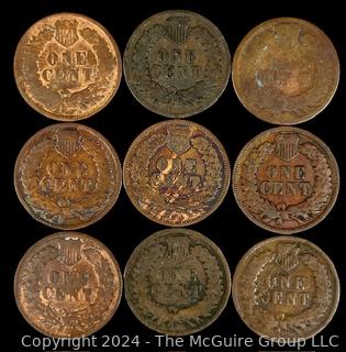 US: (9) Indian Head Penny Coins 1903 1900 1883 1904 1906 1905 1897 1899 1901