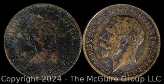 Foreign: (2) British Farthing Coins. Illegible Dates