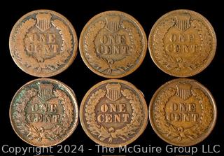 US: (6) Indian Head 1 Cent Coins 1885 1896 1897 1900 1902 1907