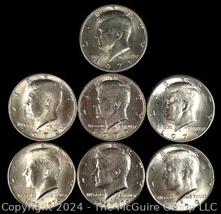 US: (7) Kennedy Half-Dollar Coins 1971 1972 1972 1971 1979 1776-1976 1776-1976