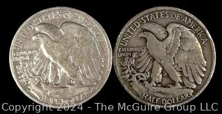 US: (2) 1942 Walking Liberty Silver Half-Dollar Coins