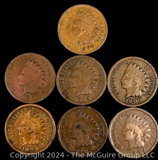 US: (7) 1893-1906 Indian Head Penny Coins 