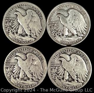 US: (4) Walking Liberty Half Dollar Coins 1936, 36, 36, 37