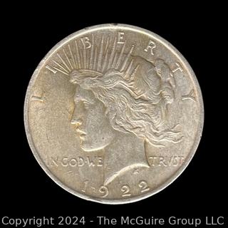 US: 1922 Peace Silver Dollar