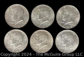 US: (6) JFK Half-Dollars 1965-1970