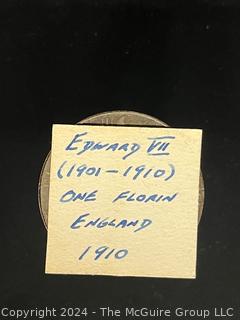 Foreign: 1910 British Edward VII One Florin Coin