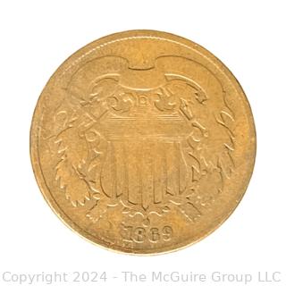 US: 1869 Two Cent Coin