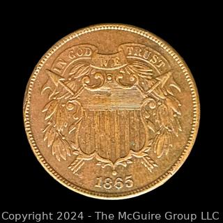 US: 1865 Two Cent Coin