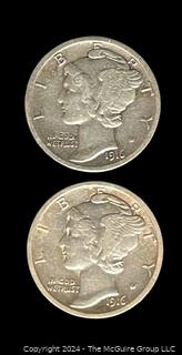 US: 1916 and 1916-S Mercury Silver Dimes