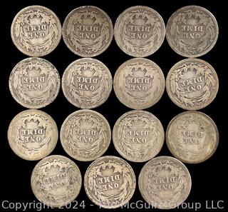 US: (15) Barber Dime Coins