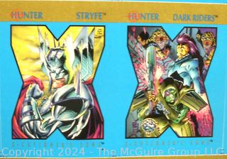 Comic Card Art: 1992 Skybox Marvel X-MEN X-Cutioner's Song Uncut Sheet - Archangel/Jean Grey & Cyclops/Stryfe/Dark Riders (was DD1036)