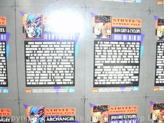 Comic Card Art: 1992 Skybox Marvel X-MEN X-Cutioner's Song Uncut Sheet - Archangel/Jean Grey & Cyclops/Stryfe/Dark Riders (was DD1036)