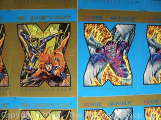 Comic Card Art: 1992 Skybox Marvel X-MEN X-Cutioner's Song Uncut Sheet - Archangel/Jean Grey & Cyclops/Stryfe/Dark Riders (was DD1036)