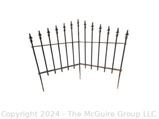 Two (2) 50"L Segments on 90 Degree Swivel Hinge of Cast Iron Fence. Second of Two Offered in this Auction. 40" tall