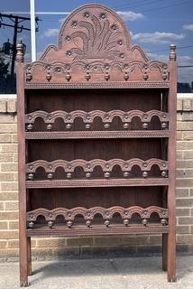 Early 20th-C. Moroccan Carved Bookcase or Etagere.  39" wide by 71" tall.