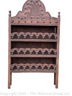 Early 20th-C. Moroccan Carved Bookcase or Etagere.  39" wide by 71" tall.