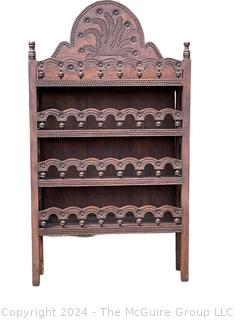 Early 20th-C. Moroccan Carved Bookcase or Etagere.  39" wide by 71" tall.