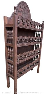 Early 20th-C. Moroccan Carved Bookcase or Etagere.  39" wide by 71" tall.