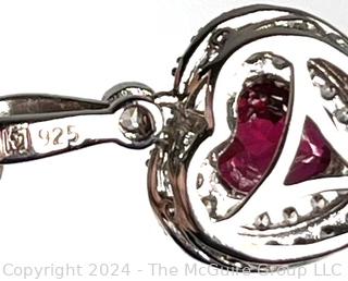 Sterling Silver Heart Shaped Gemstone Pendant