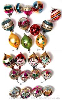 Hand Painted Mercury Glass Christmas Ornaments with Indents.