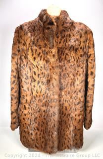 Echt Pelz Leopard Print Fur Coat Jacket