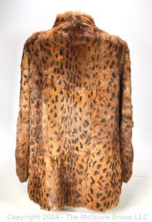 Echt Pelz Leopard Print Fur Coat Jacket