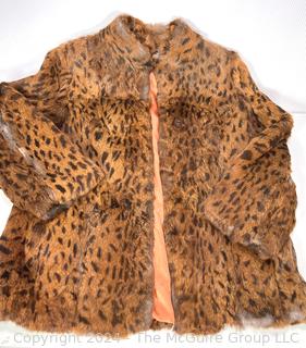 Echt Pelz Leopard Print Fur Coat Jacket