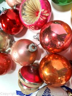 Hand Painted Mercury Glass Christmas Ornaments