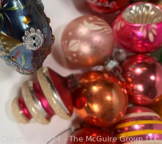 Hand Painted Mercury Glass Christmas Ornaments