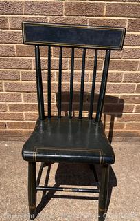 Black Painted Spindle Back Early American Side Chair