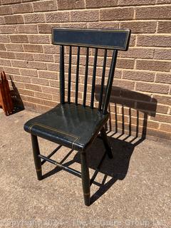 Black Painted Spindle Back Early American Side Chair