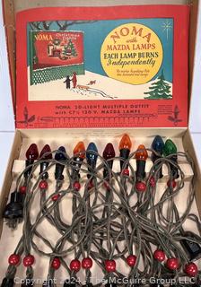 Three (3) Older Boxed Sets of Christmas Tree Lights. Powers on