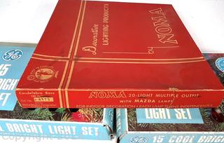 Three (3) Older Boxed Sets of Christmas Tree Lights. Powers on