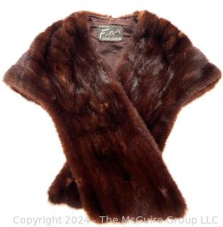 Brown Mink Stole Shawl Made by Futaba Fur Co. Tokyo Ginza Nishi 