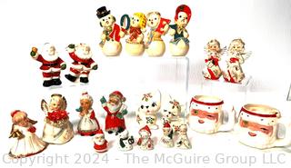 Collection of Porcelain Christmas Decorations and Figurines 