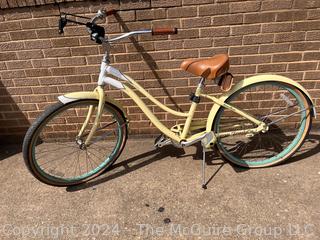 Yellow Woman's Alpha Custom Aluminum Cruiser Bicycle, personalized "Nana Dudd's"