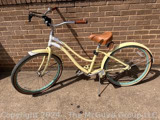 Yellow Woman's Alpha Custom Aluminum Cruiser Bicycle, personalized "Nana Dudd's"