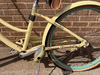 Yellow Woman's Alpha Custom Aluminum Cruiser Bicycle, personalized "Nana Dudd's"