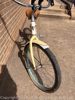 Yellow Woman's Alpha Custom Aluminum Cruiser Bicycle, personalized "Nana Dudd's"