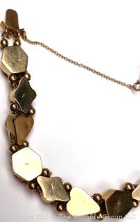 Antique 14k Yellow Gold Slider Charm Bracelet with Gemstones.  First of three offered in this auction.  