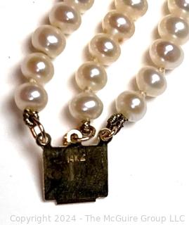 Triple Strand Pearl Bracelet with 14kt Gold Findings