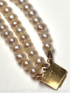 Triple Strand Pearl Bracelet with 14kt Gold Findings