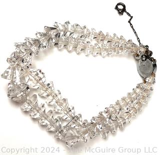 Double Strand Crystal Bracelet with Sterling Silver Clasp