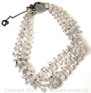 Double Strand Crystal Bracelet with Sterling Silver Clasp